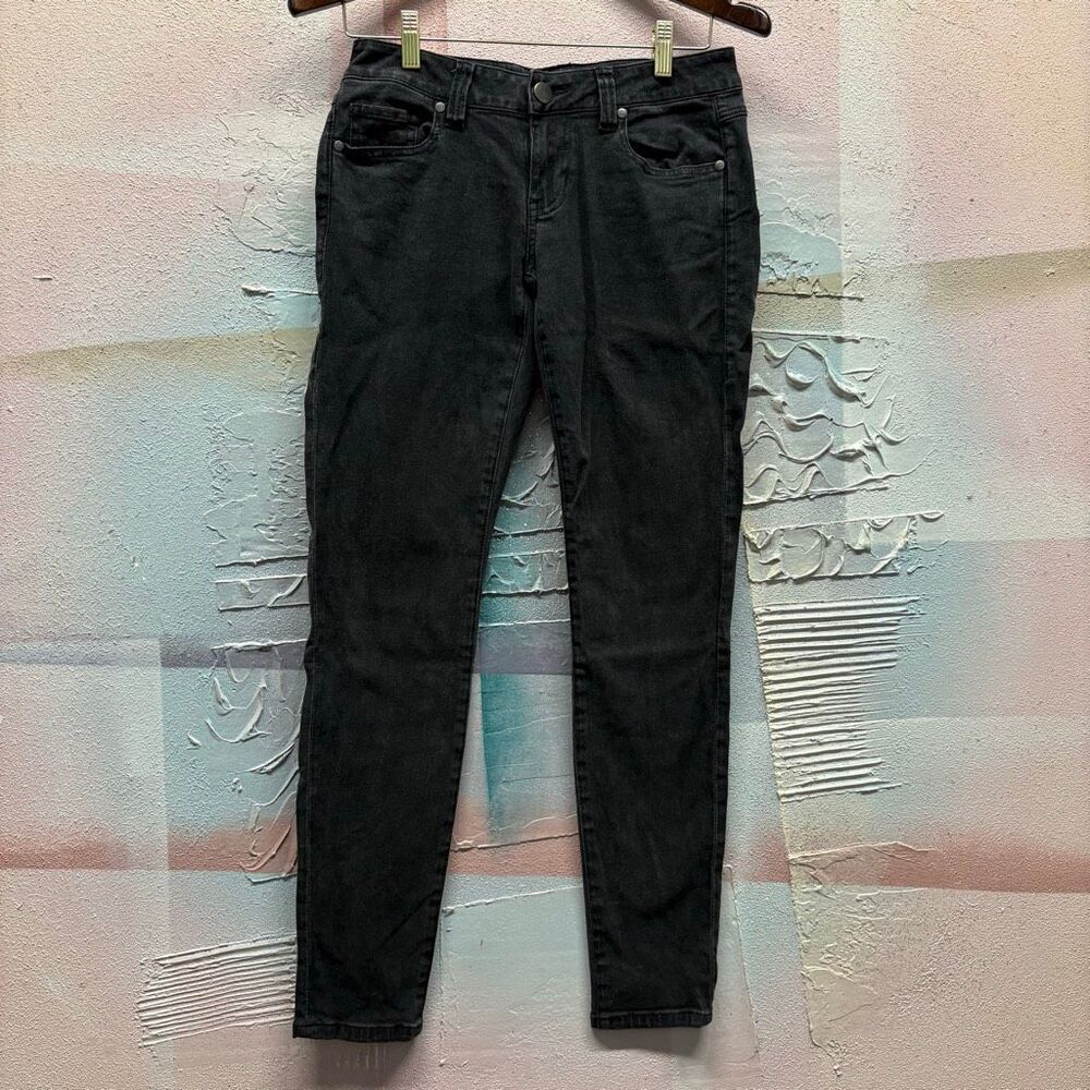 CAbi 2 Black Denim Skinny Jeans Preppy Minimalist Emo Edgy Skater Punk Luxury